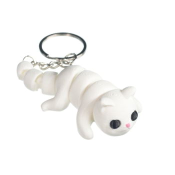 Kot biały - brelok do kluczy